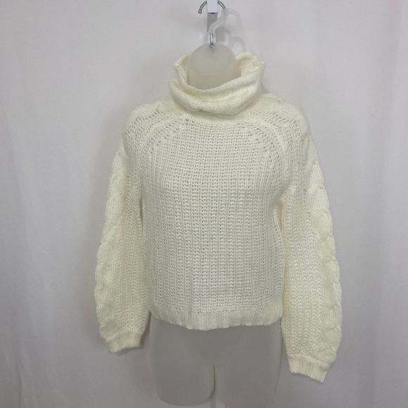 Planet Gold Women White Cowl Neck Sweater - Picture 1 of 3